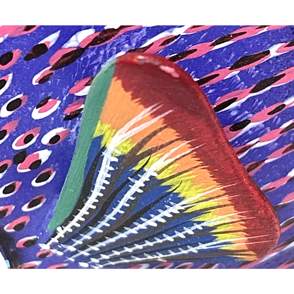 VTG Large Rainbow 3D Hand Carved Hand Painted Wood Fish Sculpture On Coral READ - Picture 11 of 14